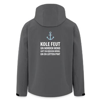 Plattdeutsch Anker Krusen Büdel Lütten Pint - Recycelte Männer Softshell-Jacke von Stanley/Stella - Anthrazit - Hinten - AI Model Male 185 light (185cm)