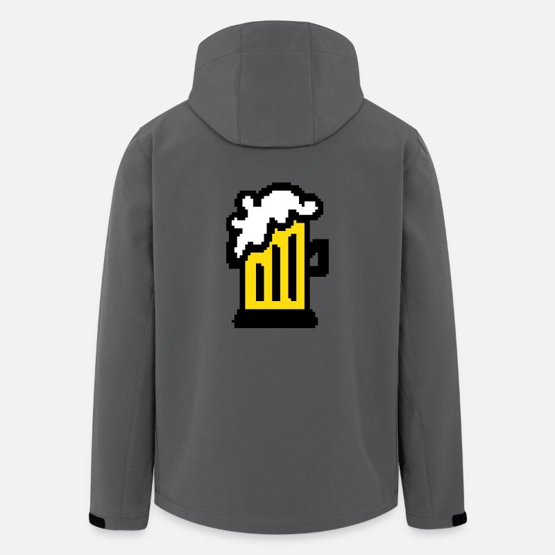Art de pixel de bière - Veste softshell homme en polyester recyclé Stanley/Stella - charbon