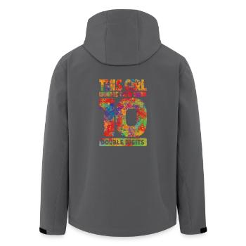 10 Jahre alt 10. Geburtstag Mädchen Kinder Cool Splash - Recycelte Männer Softshell-Jacke von Stanley/Stella - Anthrazit - Hinten - AI Model Male 185 light (185cm)