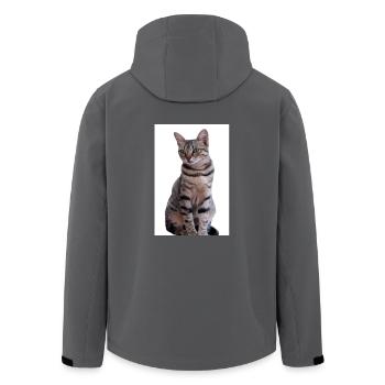 Katze Katze Schwarzes Kätzchen - Recycelte Männer Softshell-Jacke von Stanley/Stella - Anthrazit - Hinten - AI Model Male 185 light (185cm)