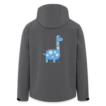 fröhlicher Dinosaurier Kuscheltier Kind süß Urzeit - Recycelte Männer Softshell-Jacke von Stanley/Stella - Anthrazit - Hinten - AI Model Male 185 light (185cm)
