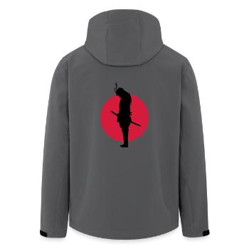 Japan Samurai Warrior (Japan flag) - Recycelte Männer Softshell-Jacke von Stanley/Stella - Anthrazit - Hinten - AI Model Male 185 light (185cm)
