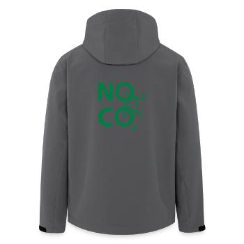 NO CO2 - Radfahrer und Fahrradfahrer Design - Recycelte Männer Softshell-Jacke von Stanley/Stella - Anthrazit - Hinten - AI Model Male 185 light (185cm)