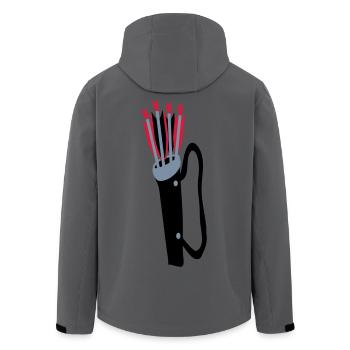 Archery quiver and arrows design by Patjila - Men’s Recycled Softshell Jacket by Stanley/Stella - anthracite - Back - AI Model Male 185 light (185cm)