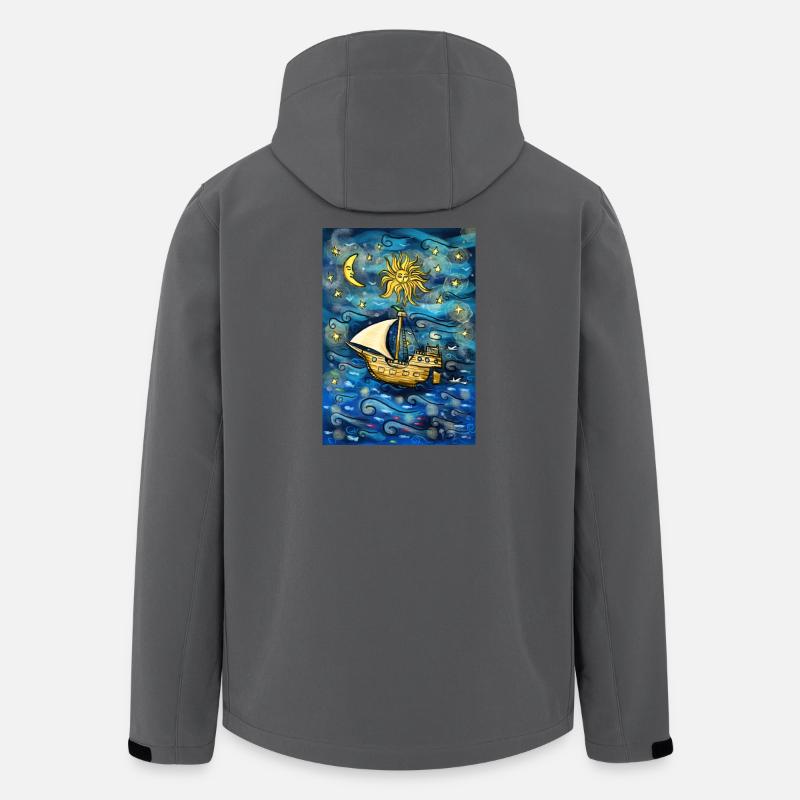 Schiff im Sternenmeer - Recycelte Männer Softshell-Jacke von Stanley/Stella - Anthrazit