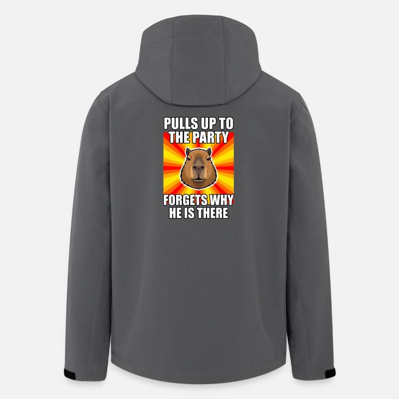 Capybara-Party-Meme – Sozial unbeholfen - Recycelte Männer Softshell-Jacke von Stanley/Stella - Anthrazit