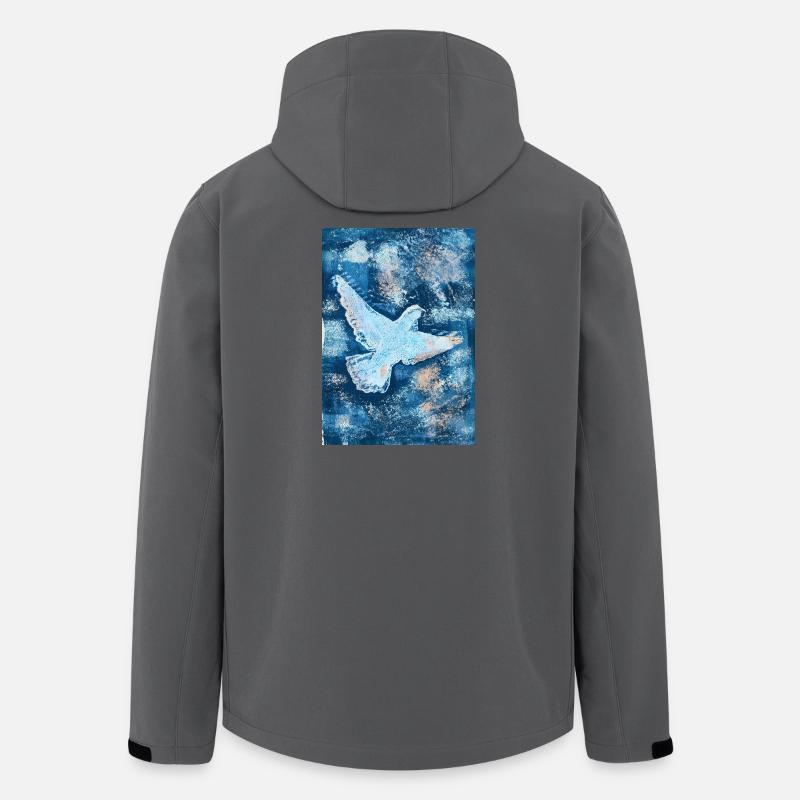 Blauer Vogel im Flug - Recycelte Männer Softshell-Jacke von Stanley/Stella - Anthrazit