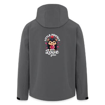 Ein bisschen stachelig, aber ich liebe dich - Süßer Igel - Recycelte Männer Softshell-Jacke von Stanley/Stella - Anthrazit - Hinten - AI Model Male 185 light (185cm)