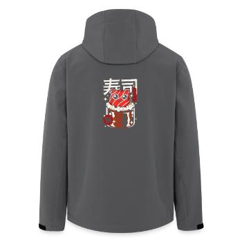 Japan - Niedliche Sushi-Katze - Recycelte Männer Softshell-Jacke von Stanley/Stella - Anthrazit - Hinten - AI Model Male 185 light (185cm)