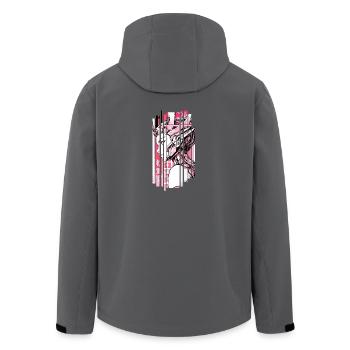 Frau cyberpunk rosa geometrisch japan - Recycelte Männer Softshell-Jacke von Stanley/Stella - Anthrazit - Hinten - AI Model Male 185 light (185cm)