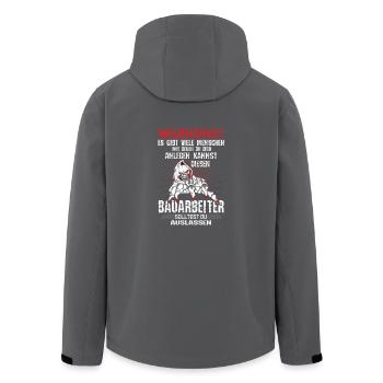Bauarbeiter T-Shirt · Baustelle · Bagger · Kran - Recycelte Männer Softshell-Jacke von Stanley/Stella - Anthrazit - Hinten - AI Model Male 185 light (185cm)