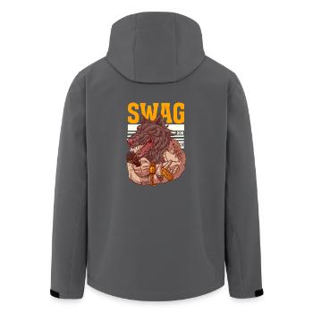 Rapper mit Wolfskopf und Tattoos - Recycelte Männer Softshell-Jacke von Stanley/Stella - Anthrazit - Hinten - AI Model Male 185 light (185cm)