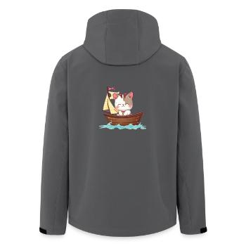 Katze Segeln, Jolle Optimist Design KatzenMädchen - Recycelte Männer Softshell-Jacke von Stanley/Stella - Anthrazit - Hinten - AI Model Male 185 light (185cm)