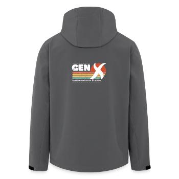 Sonnenuntergang der Generation X - Weiß - Recycelte Männer Softshell-Jacke von Stanley/Stella - Anthrazit - Hinten - AI Model Male 185 light (185cm)