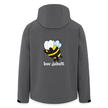 bee jubelt - Recycelte Männer Softshell-Jacke von Stanley/Stella - Anthrazit - Hinten - AI Model Male 185 light (185cm)