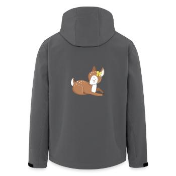 Tierbaby Rehkitz - Recycelte Männer Softshell-Jacke von Stanley/Stella - Anthrazit - Hinten - AI Model Male 185 light (185cm)