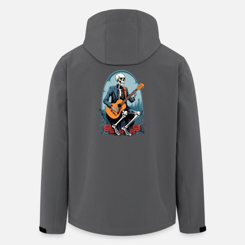 Squelette jouant de la guitare - Veste softshell homme en polyester recyclé Stanley/Stella - charbon