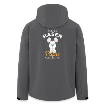 Bester Hasenpapa Süßes Kaninchen Häschen Spruch - Recycelte Männer Softshell-Jacke von Stanley/Stella - Anthrazit - Hinten - AI Model Male 185 light (185cm)