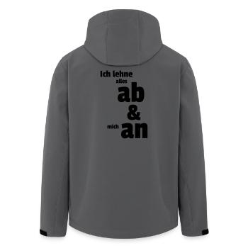 From time to time - Men’s Recycled Softshell Jacket by Stanley/Stella - anthracite - Back - AI Model Male 185 light (185cm)