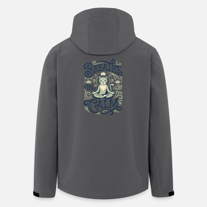Meditierende Katze in Ruhe - Recycelte Männer Softshell-Jacke von Stanley/Stella - Anthrazit