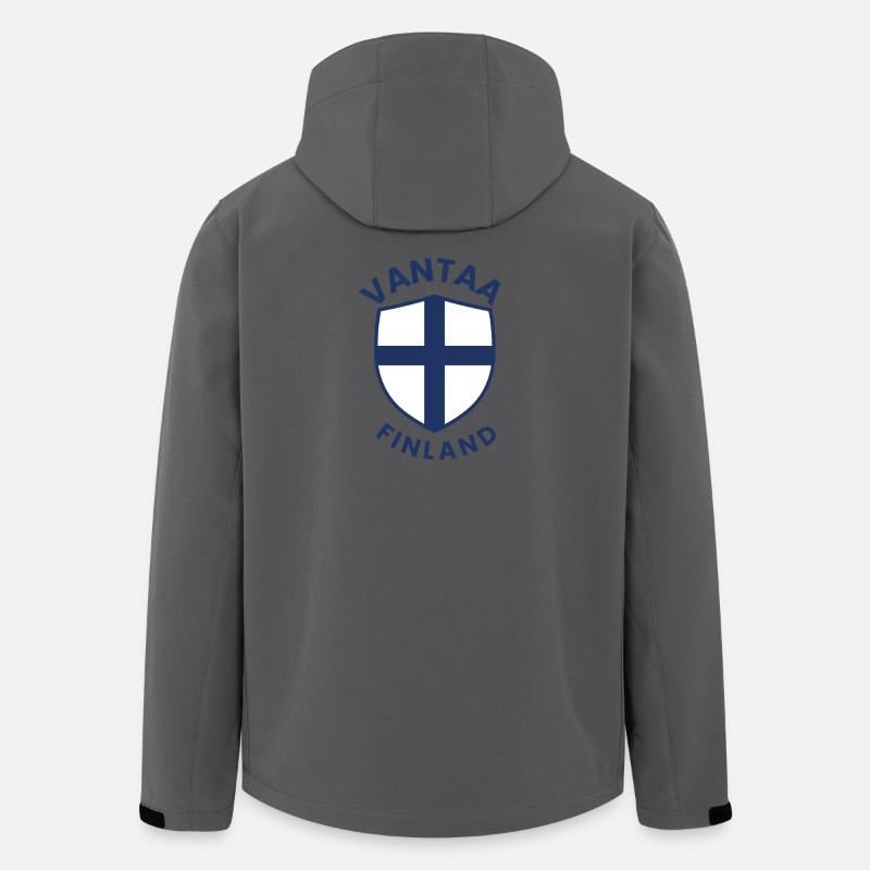 Vantaa-Schild Finnlands - Recycelte Männer Softshell-Jacke von Stanley/Stella - Anthrazit