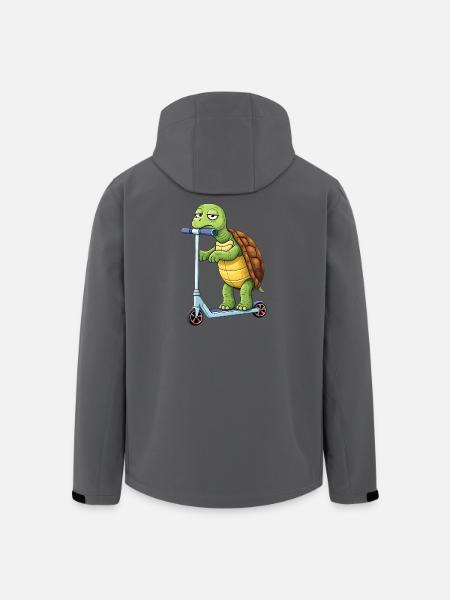 Sød Skildpadde Tegnefilm Scooter Scooter Kedelig - Stanley/Stella herre softshelljakke i genanvendt polyester - charcoal