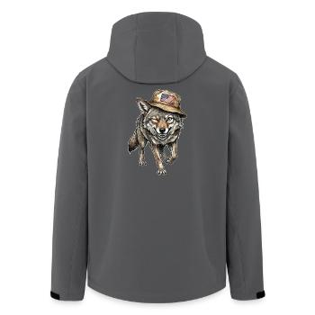 Ready for the wild USA road trip? - Men’s Recycled Softshell Jacket by Stanley/Stella - anthracite - Back - AI Model Male 185 light (185cm)