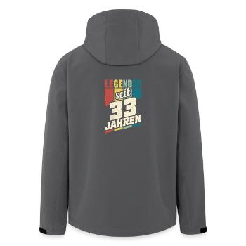 33. Geburtstag Legendär Seit 33 Jahren Legende 33 - Recycelte Männer Softshell-Jacke von Stanley/Stella - Anthrazit - Hinten - AI Model Male 185 light (185cm)