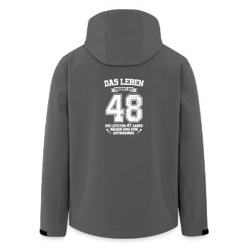 48. Geburtstag Geschenk Das Leben Beginnt Mit 48 - Recycelte Männer Softshell-Jacke von Stanley/Stella - Anthrazit - Hinten - AI Model Male 185 light (185cm)