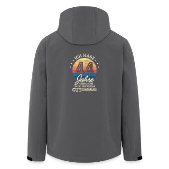 44. Geburtstag Geschenk Habe 44 Jahre Gebraucht - Recycelte Männer Softshell-Jacke von Stanley/Stella - Anthrazit - Hinten - AI Model Male 185 light (185cm)
