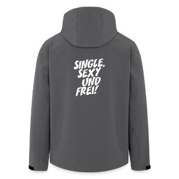 Single Sexy Frei Stolz Flirten Trennung Liebe Solo - Recycelte Männer Softshell-Jacke von Stanley/Stella - Anthrazit - Hinten - AI Model Male 185 light (185cm)