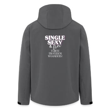 Single Sexy Frei Flirte Woanders Anti Anmache Solo - Recycelte Männer Softshell-Jacke von Stanley/Stella - Anthrazit - Hinten - AI Model Male 185 light (185cm)