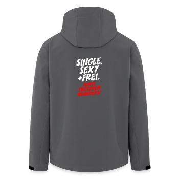 Single Sexy Frei Flirte Woanders Anti Anmache Solo - Recycelte Männer Softshell-Jacke von Stanley/Stella - Anthrazit - Hinten - AI Model Male 185 light (185cm)
