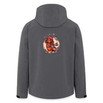 Hund Dackel Herz Dackelliebe Dackelbesitzer Lustig - Recycelte Männer Softshell-Jacke von Stanley/Stella - Anthrazit - Hinten - AI Model Male 185 light (185cm)