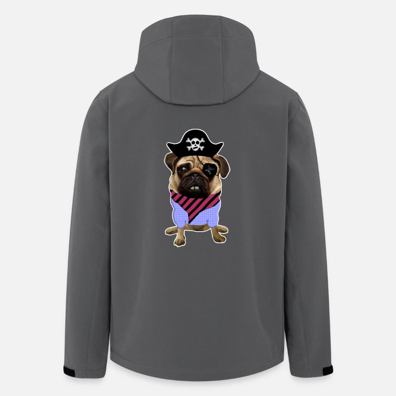 Mops | Möpse | Pirat | Piraten | Seeräuber | Hund - Recycelte Männer Softshell-Jacke von Stanley/Stella - Anthrazit