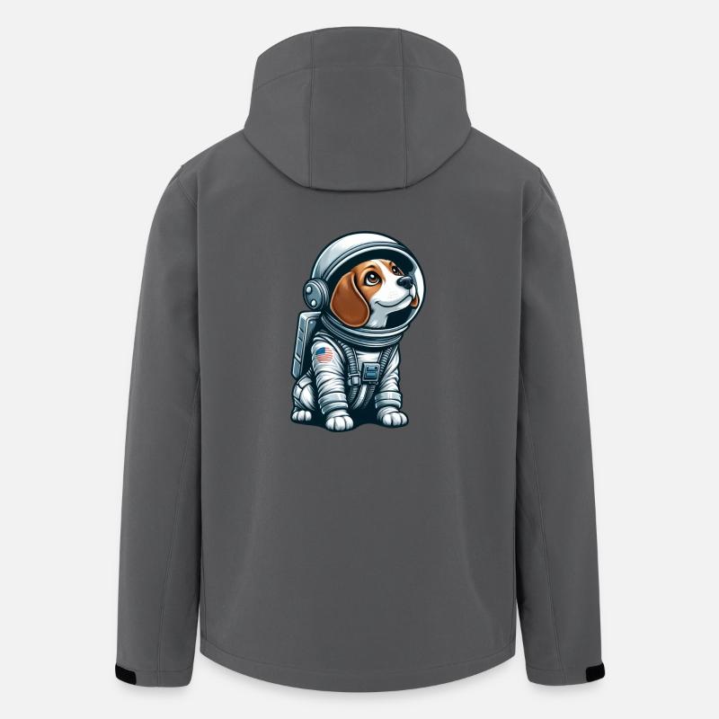 Beagle Astronaut im Weltall - Recycelte Männer Softshell-Jacke von Stanley/Stella - Anthrazit