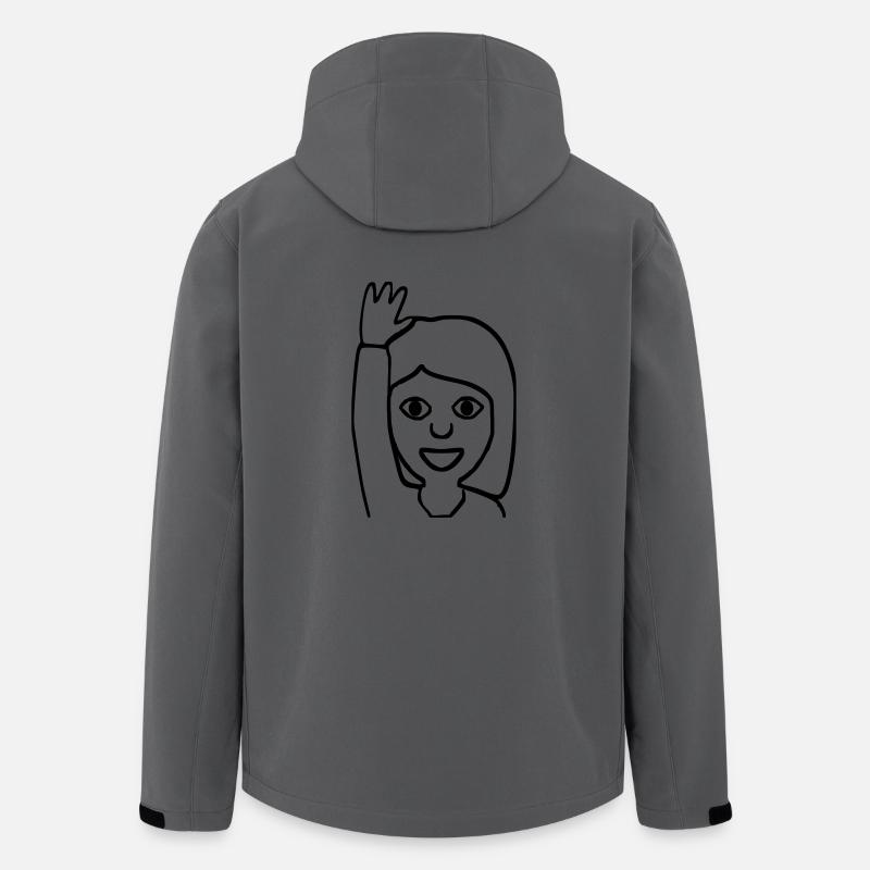 Emoji salutations - Veste softshell homme en polyester recyclé Stanley/Stella - charbon