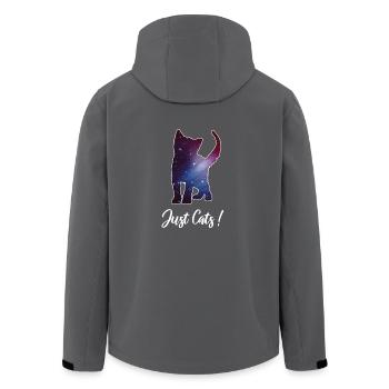Katze Kitten Silhouette Space Cat Weltall Galaxy - Recycelte Männer Softshell-Jacke von Stanley/Stella - Anthrazit - Hinten - AI Model Male 185 light (185cm)