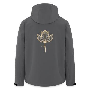Lotusblüte - Recycelte Männer Softshell-Jacke von Stanley/Stella - Anthrazit - Hinten - AI Model Male 185 light (185cm)