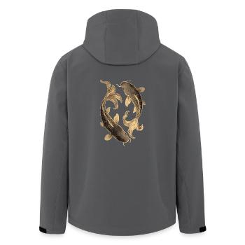 Koi - Recycelte Männer Softshell-Jacke von Stanley/Stella - Anthrazit - Hinten - AI Model Male 185 light (185cm)