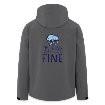 Cloud-Zitat ich bin fein alles traurig deprimiert - Recycelte Männer Softshell-Jacke von Stanley/Stella - Anthrazit - Hinten - AI Model Male 185 light (185cm)