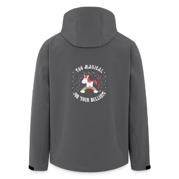 Einhorn - Recycelte Männer Softshell-Jacke von Stanley/Stella - Anthrazit - Hinten - AI Model Male 185 light (185cm)
