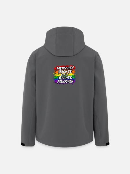 Menschenrechte statt Rechte Menschen - Recycelte Männer Softshell-Jacke von Stanley/Stella - Anthrazit
