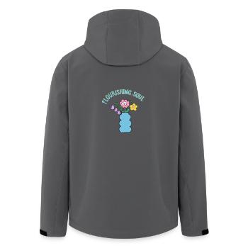 Flourishing Soul - Blumenstrauß in Vase - Geschenk - Recycelte Männer Softshell-Jacke von Stanley/Stella - Anthrazit - Hinten - AI Model Male 185 light (185cm)