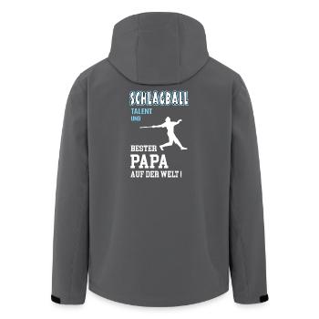 Schlagball Bester Papa Vater Vatertag Geburtstag - Recycelte Männer Softshell-Jacke von Stanley/Stella - Anthrazit - Hinten - AI Model Male 185 light (185cm)