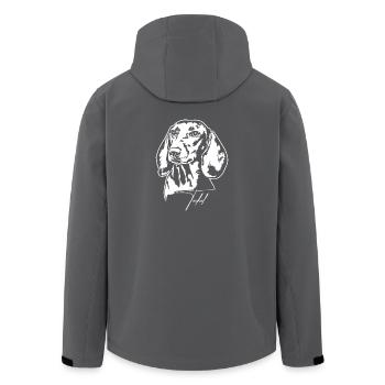 Teckel Portrait Hundeportrait Hunde Wilsigns - Recycelte Männer Softshell-Jacke von Stanley/Stella - Anthrazit - Hinten - AI Model Male 185 light (185cm)