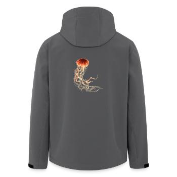 Qualle - Recycelte Männer Softshell-Jacke von Stanley/Stella - Anthrazit - Hinten - AI Model Male 185 light (185cm)