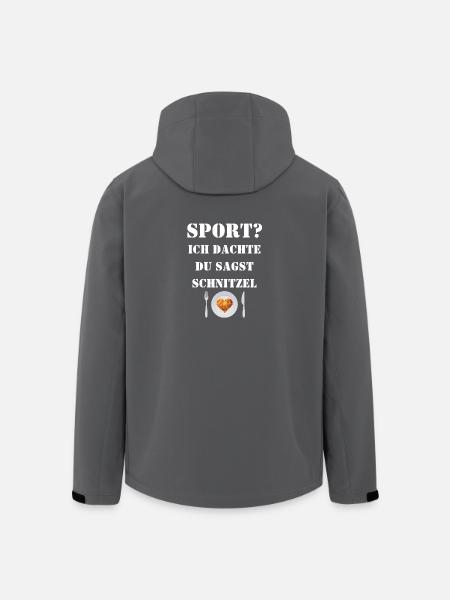 Lustig - Sport? Ich dachte, du sagst Schnitzel - Recycelte Männer Softshell-Jacke von Stanley/Stella - Anthrazit