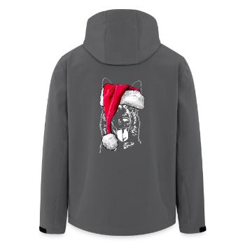 BELGIAN MALINOIS mit Muetze Weihnachten - Recycelte Männer Softshell-Jacke von Stanley/Stella - Anthrazit - Hinten - AI Model Male 185 light (185cm)