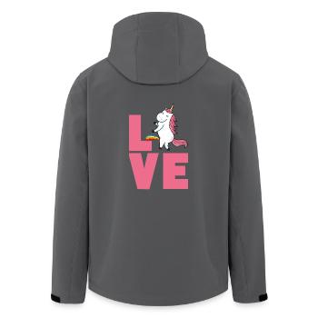 Love Einhorn - Recycelte Männer Softshell-Jacke von Stanley/Stella - Anthrazit - Hinten - AI Model Male 185 light (185cm)